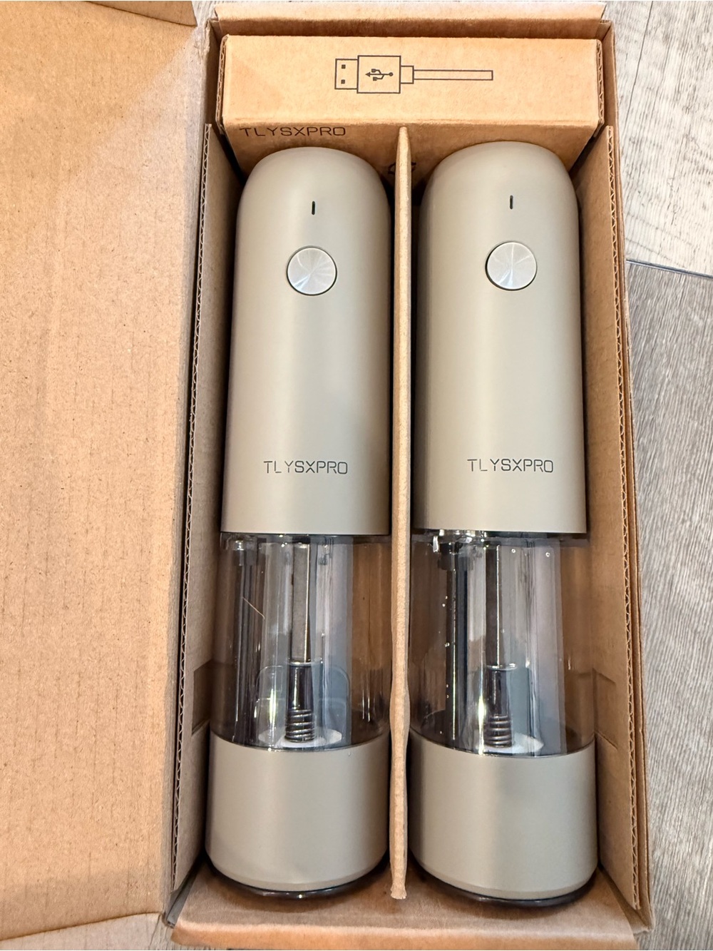 TLYSXPRO Electric Salt & Pepper Grinder Set Rechargeable